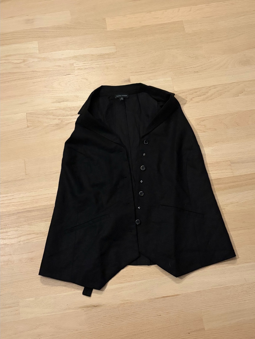 Black Button-Front Vest